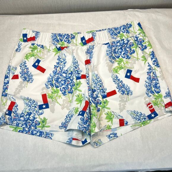 Magellan Outdoor Fishing Shorts Mens Sz Large Texas Flag Bluebonnets Swim Trunks - Picture 1 of 6